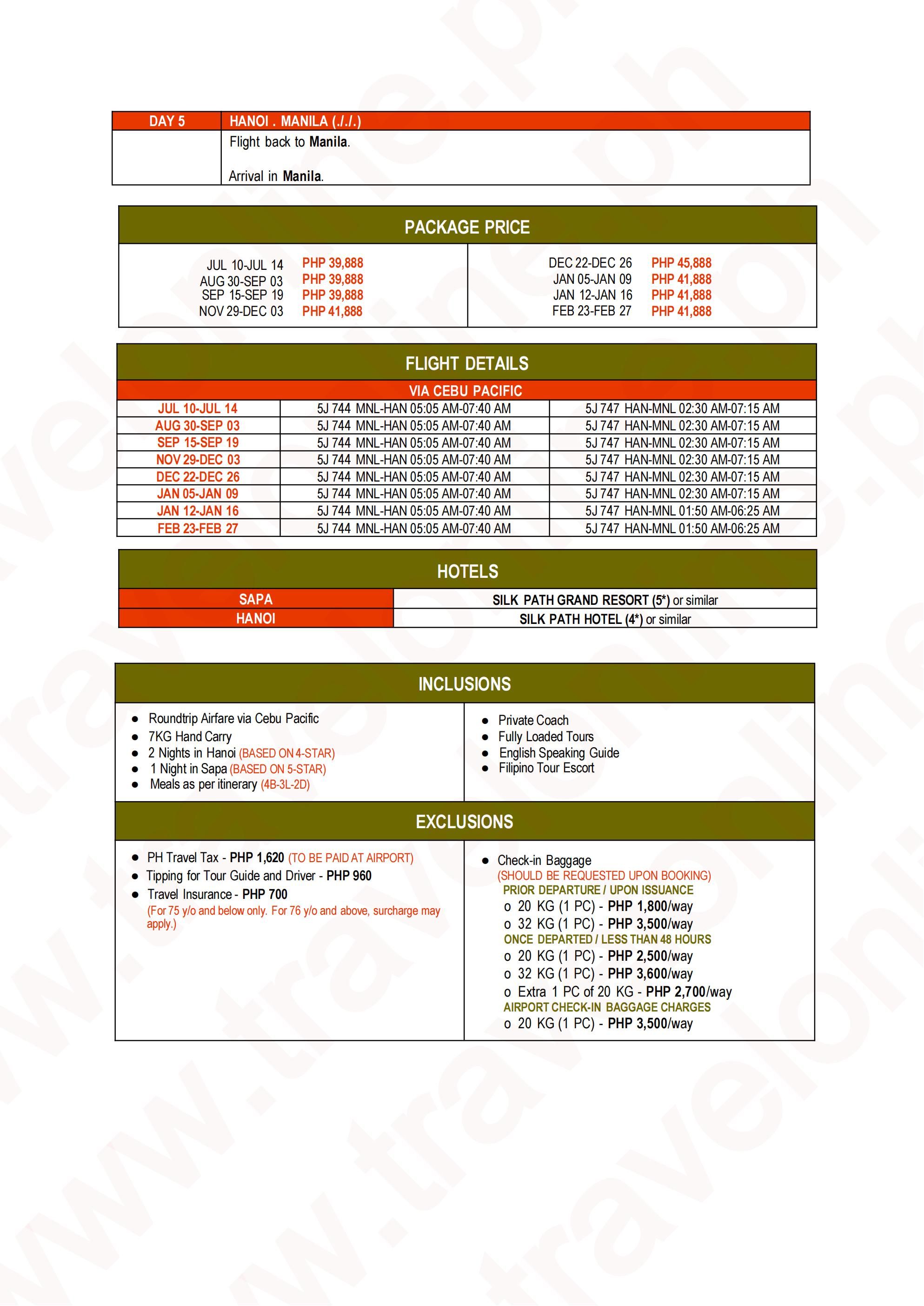 Vietnam Rose 3.0-5D4N 2026-2027 : AS LOW AS ₱38888/PAX itinerary