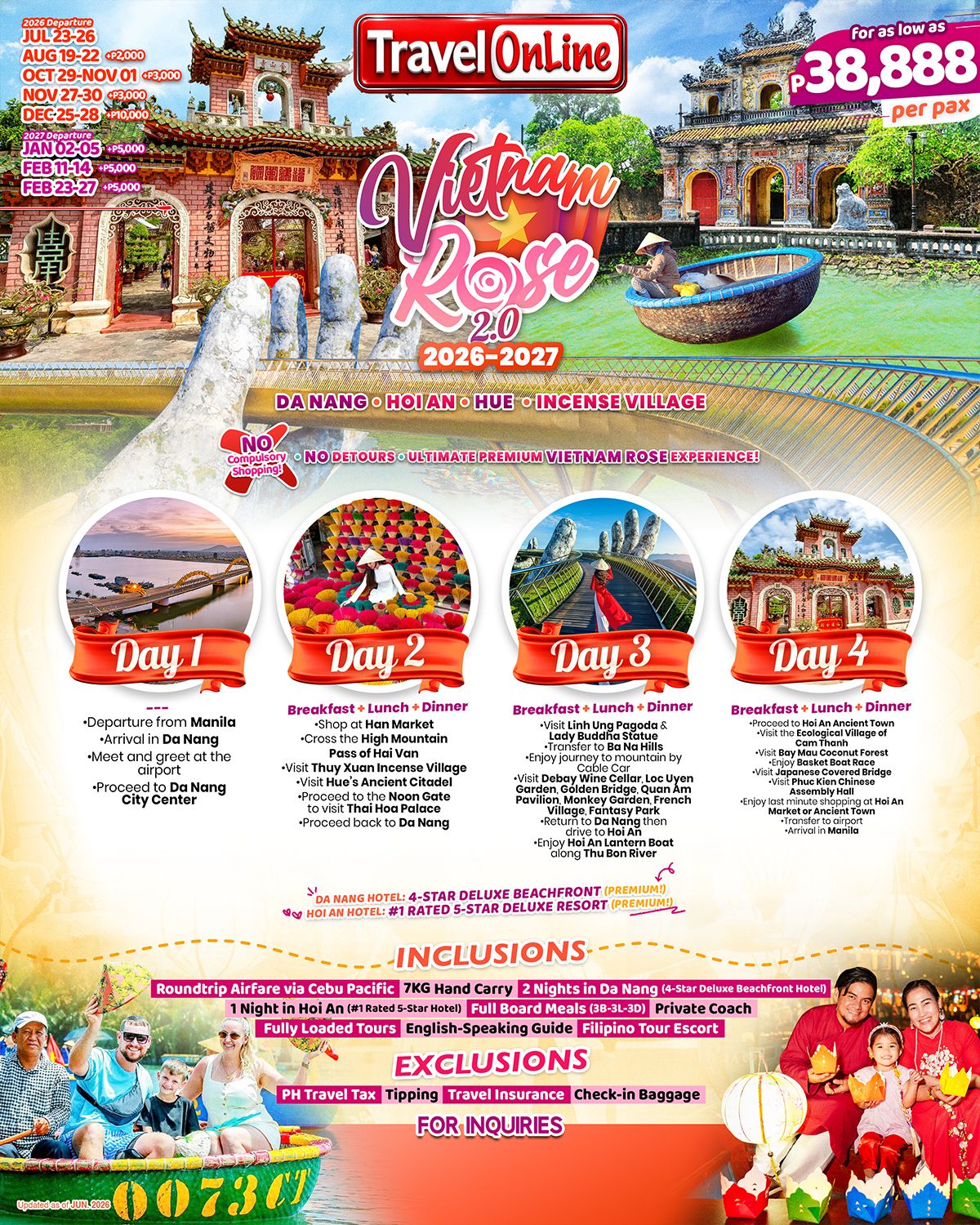 VIETNAM ROSE 2.0 :  AS LOW AS ₱38888/PAX promo image