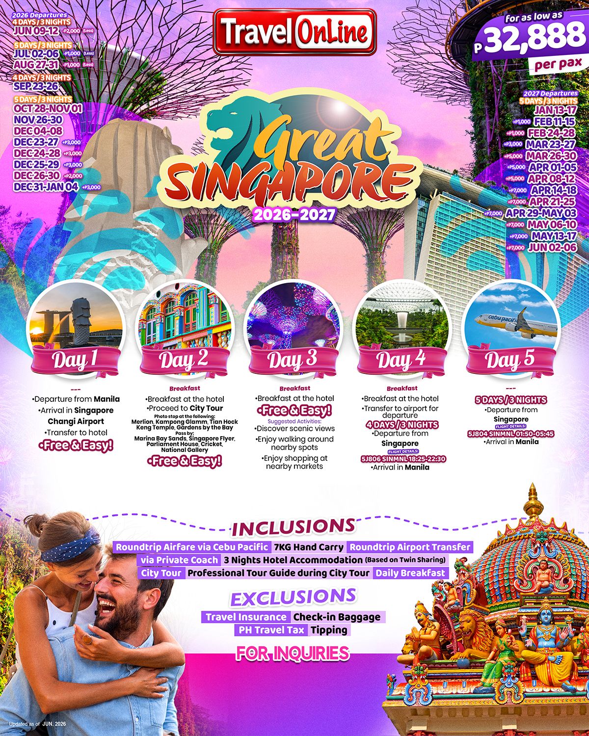 Singapore 2026 : AS LOW AS ₱32888/PAX promo image