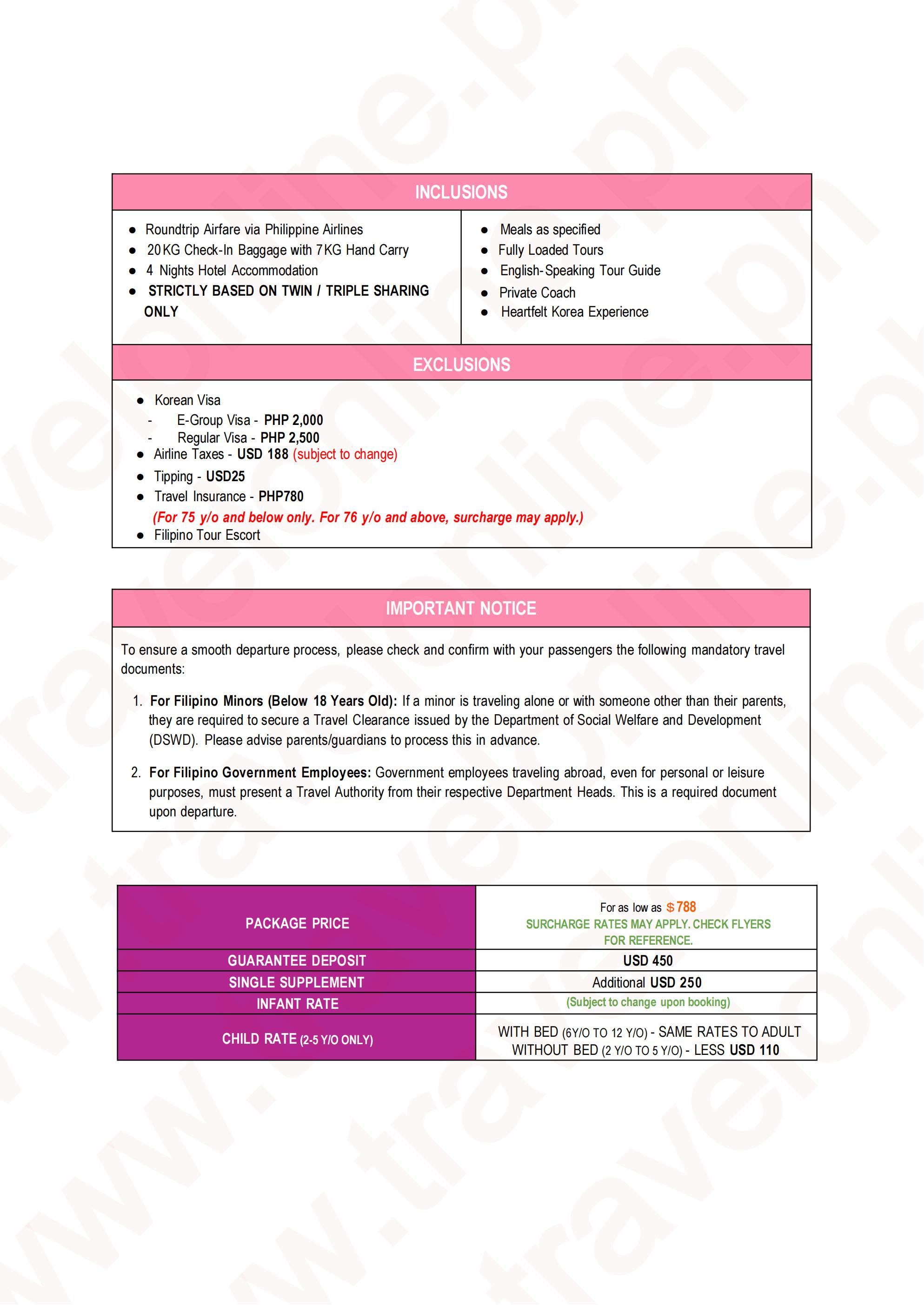 KOREA (Heartfelt Korea_via PAL) 2026: AS LOW AS $788/PAX itinerary