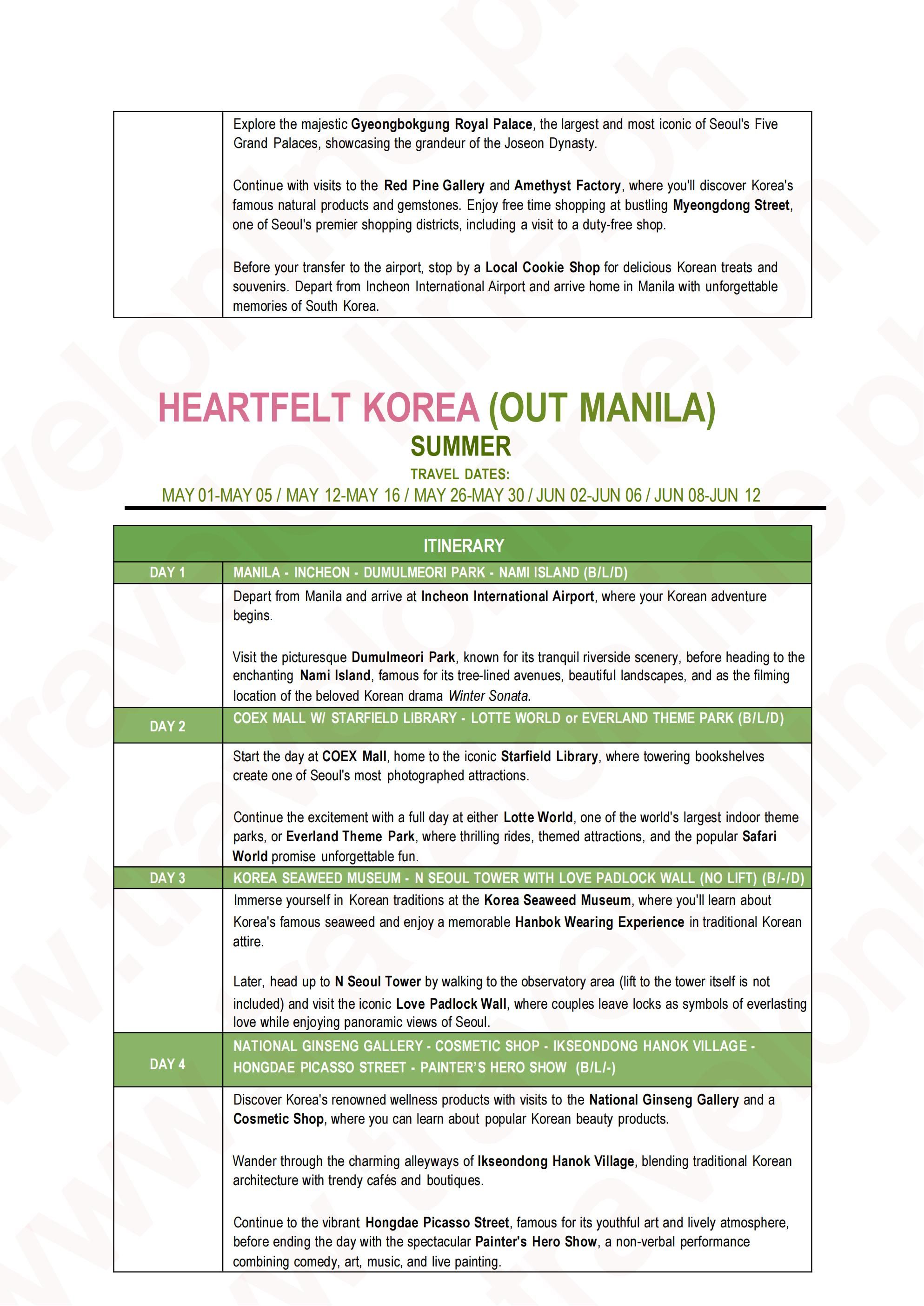 KOREA (Heartfelt Korea_via PAL) 2026: AS LOW AS $788/PAX itinerary